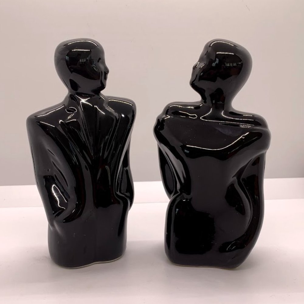 Vintage Modern Man and Woman Silhouette Statues